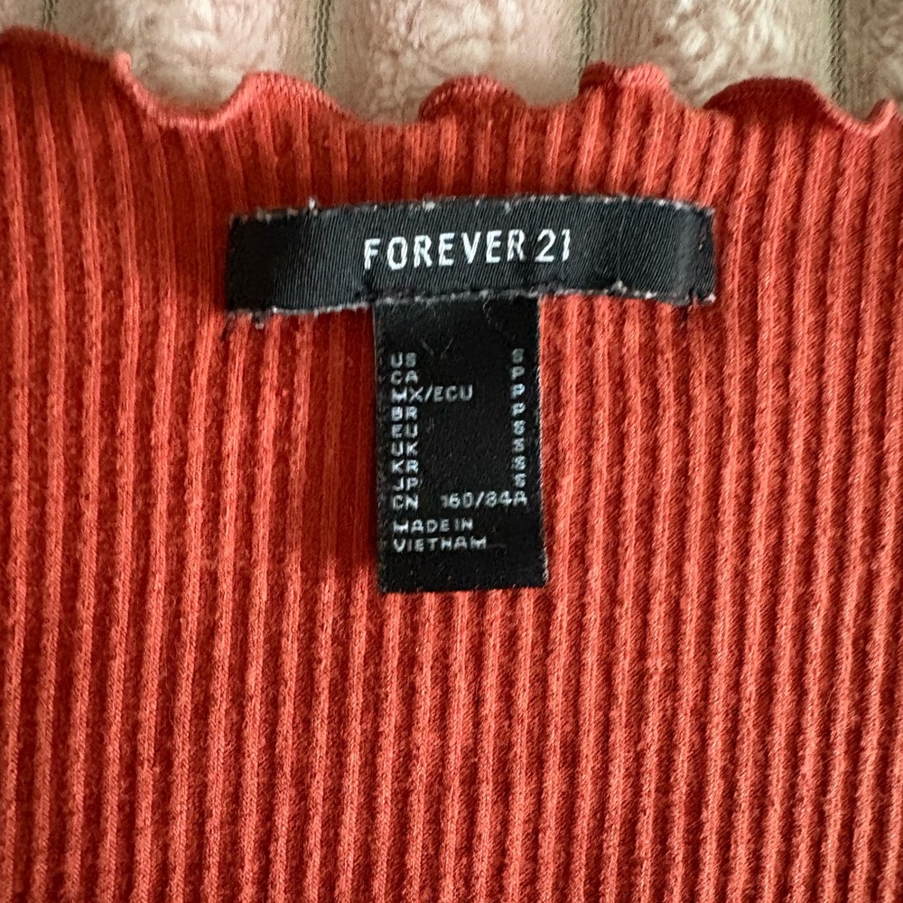 Forever 21 burnt orange Long Sleeve Crop Top - Picture 4 of 8